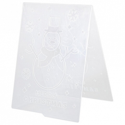 Клише для тиснения 3D "Снеговик" для Машинки для тиснения ОС-5, 108х146 мм, ОСТРОВ СОКРОВИЩ, 663804, 862-005