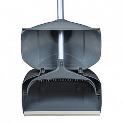 Совок для мусора КОМПЛЕКТ щетка + 2 рукоятки по 94 см, закрывающаяся крышка ЛОВУШКА, серый LAIMA PROFESSIONAL, 601508