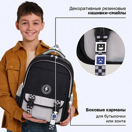 Рюкзак BRAUBERG SNAP, 2 отделения, 3 кармана, "Классический черный", 39х28х16 см, 272066