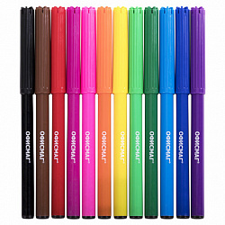 Фломастеры ОФИСМАГ 12 цветов, КЛАССИЧЕСКИЕ, вентилируемый колпачок, ПВХ упаковка, 152500