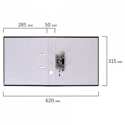 Папка-регистратор, покрытие пластик, 50 мм, ПРОЧНАЯ, с уголком, BRAUBERG, черная, 226589