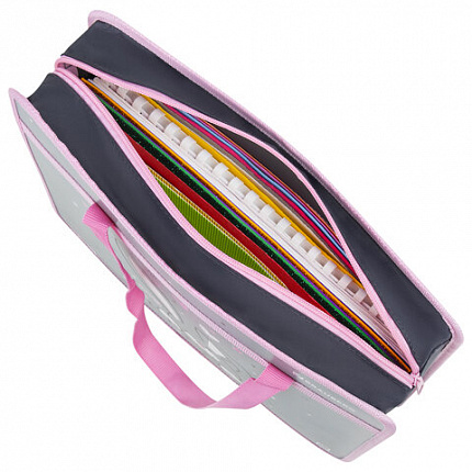 Папка на молнии с ручками BRAUBERG А4, 1 отделение, пластик, 80 мм, "Curious bunny", 272164