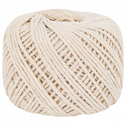 Шпагат хлопковый для прошивки документов, вязания, макраме, длина 100 м, диаметр 1,5 мм, BRAUBERG, 700361