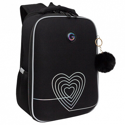 Ранец GRIZZLY анатомическая спинка, 2 отделения, для девочек, "INFINITY", 37х26х16 см, RAw-594-2/1