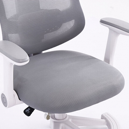 Кресло детское с подставкой для ног BRABIX KIDS "MG-215", сетка/ткань TW, серое, 533313