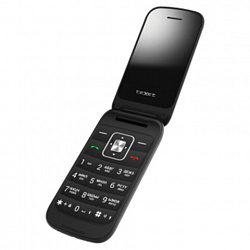 Телефон мобильный TEXET TM-422, 2 SIM, 2,4", раскладной, microSD, FM, MP3, Bluetooth, камера, фонарик, черный, 127115