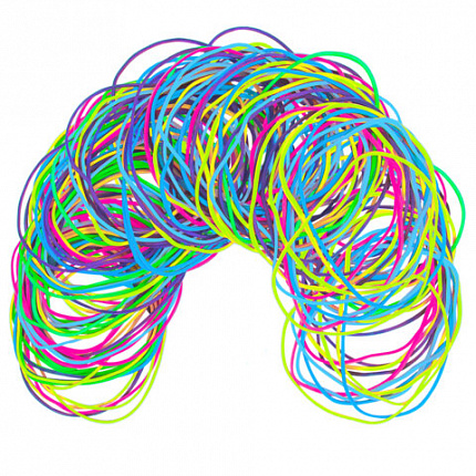 Резинки банковские TPR универсальные, диаметр 60 мм, 200 г, ЯРКИЕ ЦВЕТА, BRAUBERG SPECIAL, 440192