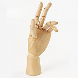 Манекен художественный BRAUBERG ART CLASSIC "РУКА", высота 25 см., женская левая, дерево, 191298