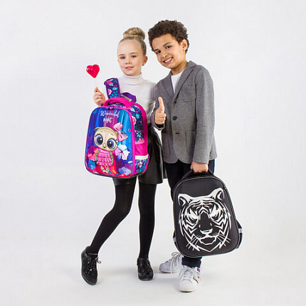 Ранец BRAUBERG FIT, 2 отделения, "Wonderful night", 3D-панель, 38х27х14 см, 270616
