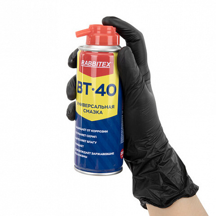 Смазка универсальная проникающая BT-40 (аналог WD-40) 200 мл, аэрозоль с трубочкой, RABBITEX (РАББИТЕКС), 700296