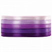 Лента атласная ширина 6 мм, ФИОЛЕТОВЫЙ СПЕКТР набор 5 цветов по 23 м, BRAUBERG, 591492