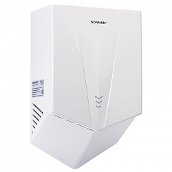 Сушилка для рук ВЫСОКОСКОРОСТНАЯ SONNEN K2022B, 1300 Вт, 150 м/с, IPX1, 72 дБ, белая, пластиковый корпус, 607192