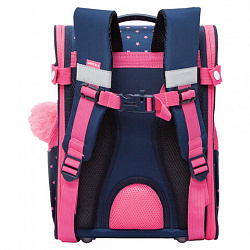 Ранец GRIZZLY эргономичная спинка, с брелоком, для девочек, "HAPPY ALWAYS", 35х26х16 см, RAl-294-1/1