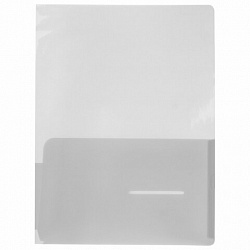 Папка-уголок 2 кармана, А4, BRAUBERG "SPECIAL", прозрачная, 0,18 мм, 273059