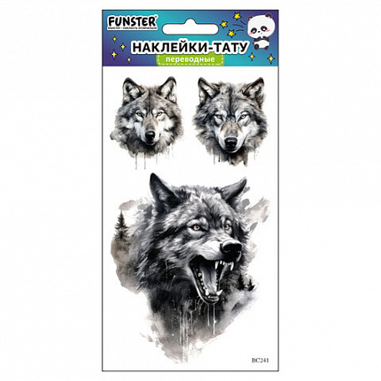 Наклейки-тату переводные "Разные", 20,5х10 см, ассорти 12 видов, FUNSTER (ФАНСТЕР), 666102