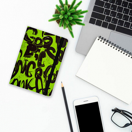 Блокнот с резинкой в клетку 96 л., А5 (145х203 мм), твердая обложка, BRAUBERG, "Calligraphy", 113721