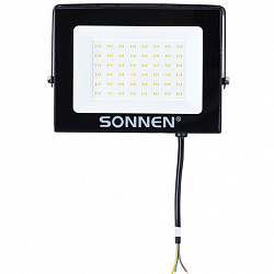 Прожектор светодиодный 50 Вт, 6500 К, 4000 Лм, 50 м2, IP65, 176x123x26 мм, черный, SONNEN, 238414