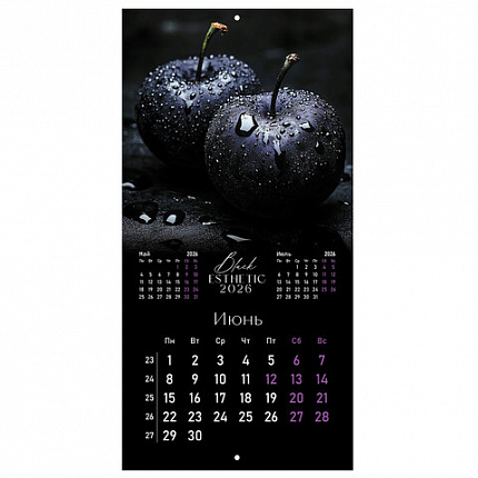 Календарь настенный перекидной 2026г, BRAUBERG, 12 листов, 28,5х28,5см, Black esthetic, 116927