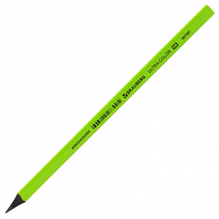 Карандаш чернографитный BRAUBERG "ULTRA COLOR", 1 шт., HB, пластиковый, 181707