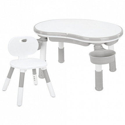Стол детский трансформер 3 в 1 BRABIX KIDS CT-001, растущий, 2-8 лет, пластик, серый, 533290