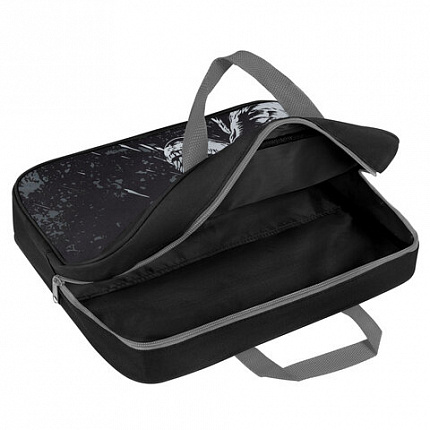 Папка на молнии с ручками BRAUBERG А4, 1 отделение, полиэстер, 80 мм, "Scary dino", 273308