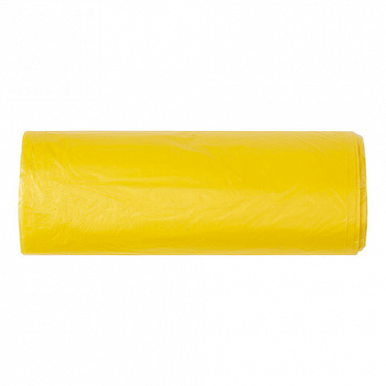 Мешки для раздельного сбора мусора 60 л желтые в рулоне 20 шт., ПНД 10 мкм, 58х68 см, LAIMA, 606701, 3804