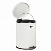 Ведро мусорное с педалью 5 литров "Classic", БЕЛОЕ ГЛЯНЦЕВОЕ, металлическое, со съемным внутренним ведром, LAIMA, 604947