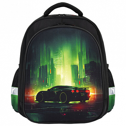 Ранец BRAUBERG KIDS STANDARD, 2 отделения, "Green city", 36х28х14 см, 274428