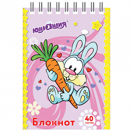 Блокнот МАЛЫЙ ФОРМАТ А7 75х105 мм, 40 л., гребень, картон, клетка, ЮНЛАНДИЯ, "МУЛЬТЯШКИ", 129860