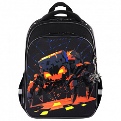 Ранец BRAUBERG QUADRO, 3 отделения, с брелком, Fire spider, 37х28х18 см, 273106