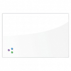 Доска магнитно-маркерная стеклянная 60х90 см, 3 магнита, БЕЛАЯ, BRAUBERG, 236747