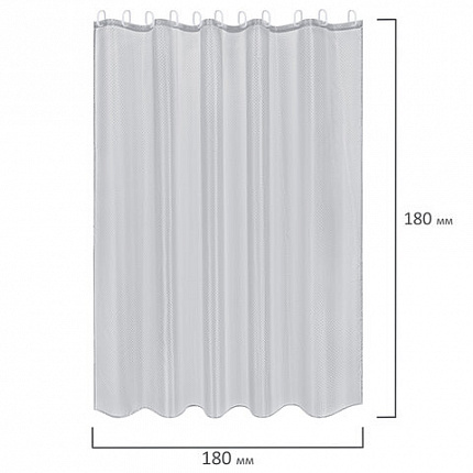 Шторка для ванной ПОЛИЭСТЕР, 180х180 см, кольца в комплекте, СЕРЫЙ БРИЛЛИАНТ, PRIMILA (ПРИМИЛА), 700088
