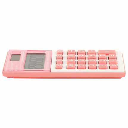 Калькулятор карманный BRAUBERG PK-608-PK (107x64 мм), 8 разрядов, двойное питание, РОЗОВЫЙ, 250523