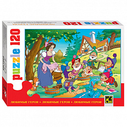 Пазл картонный 120 элементов, Любимые герои, АССОРТИ, поле 23х16,5 см, STEP PUZZLE