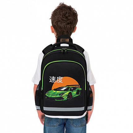 Рюкзак ПИФАГОР SCHOOL, 1 отделение, 3 кармана, "Dive into drive", 38x28х14 см, 272076