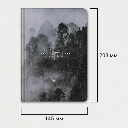 Ежедневник недатированный с резинкой А5 145х203 мм, BRAUBERG, твердый, 128 л., "Forest", 116287