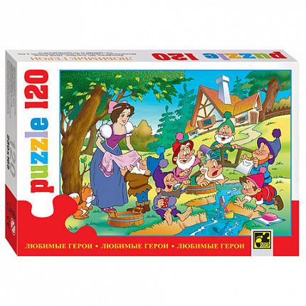 Пазл картонный 120 элементов, Любимые герои, АССОРТИ, поле 23х16,5 см, STEP PUZZLE