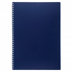 Тетрадь обложка пластик, А4, 80 л., гребень, клетка, HATBER, "VELVET" Синяя, 081562, 80Т4В1гр_01609
