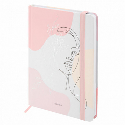 Ежедневник недатированный с резинкой А5 145х203 мм, BRAUBERG, твердый, фольга, 128 л., "Figure", 116297