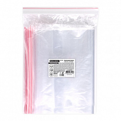 Пакеты ZIP LOCK "зиплок" ОЧЕНЬ ПРОЧНЫЕ, комплект 100 шт., 300х400 мм, ПВД 80 мкм, BRAUBERG EXTRA, 608181