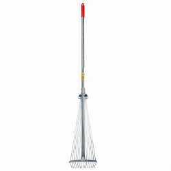 Грабли веерные проволочные раздвижные, 15 зубьев, ширина 15-58 см, черенок 115 см, ГРАНДМАСТЕР, 700348