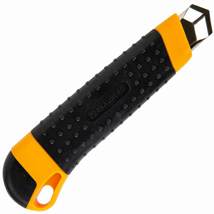 Нож универсальный мощный, 25 мм, BRAUBERG EXTRA, автофиксатор, резиновые вставки, 238731