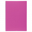 Тетрадь обложка пластик, А4, 80 л., гребень, клетка, HATBER, "LINE NEON" Розовая, 081545, 80Т4В1гр_03033