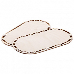 Донышки деревянные для вязания овальные, 2 шт., 24,5х13 см, BRAUBERG HOBBY, 665318