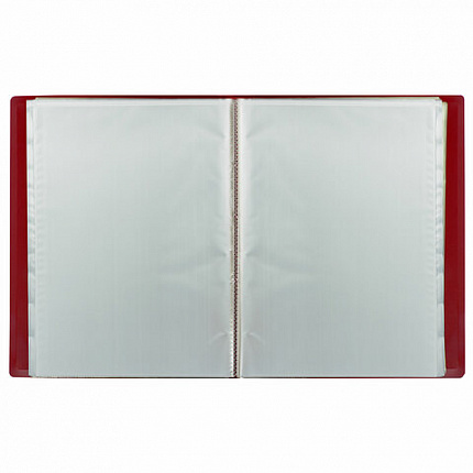 Папка 60 вкладышей BRAUBERG "Office", красная, 0,6 мм, 271329