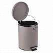 Ведро мусорное с педалью 12 литров "Classic", СЕРОЕ МАТОВОЕ, металлическое, со съемным внутренним ведром, LAIMA, 604944