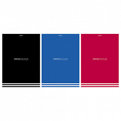 Тетрадь А4, 96 л., HATBER, скоба, линия, матовая ламинация, тиснение, "MONOCOLOUR" (микс в спайке), 093583, 96Т4лтВ2
