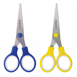 Ножницы ПИФАГОР, 130 мм, резиновые вставки, картонная упаковка с подвесом, ассорти, 236984