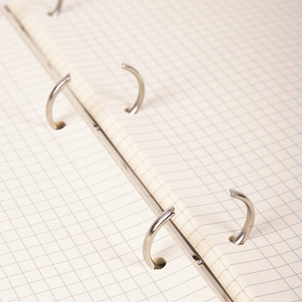 Тетрадь на кольцах БОЛЬШАЯ А4 (240х310 мм), 120 листов, под кожу, клетка, BRAUBERG "Main", коричневый, 404511