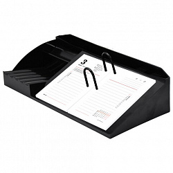 Подставка под календарь + органайзер 3 отделения, STAFF "MANAGER", 310х150х75 мм, черный, 238789